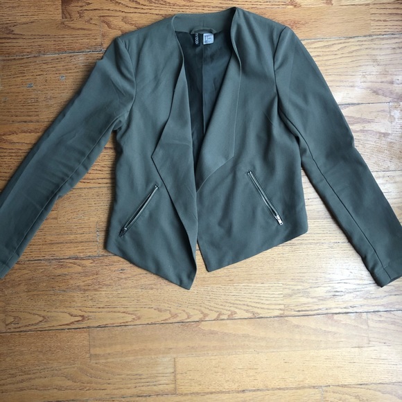 H&M Jackets & Blazers - Olive Green H&M draped blazer